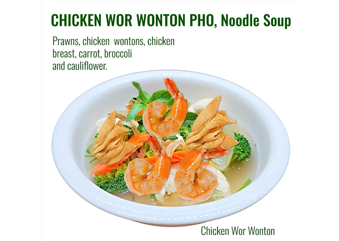 Delicious Chicken Wor Wonton Pho at Photastic in Edmonton, AB